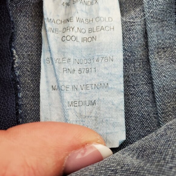 A List By Wrapper Womens Denim Turquoise Beaded Fringe Dress Size M Western Y2K - Picture 7 of 11